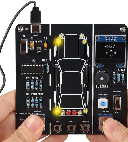 DIY Car Driving Simulation Soldering Practice Kit, STEM Electronics Project Car Driver Simulator Solder Project Kit for High School & College Students Learning