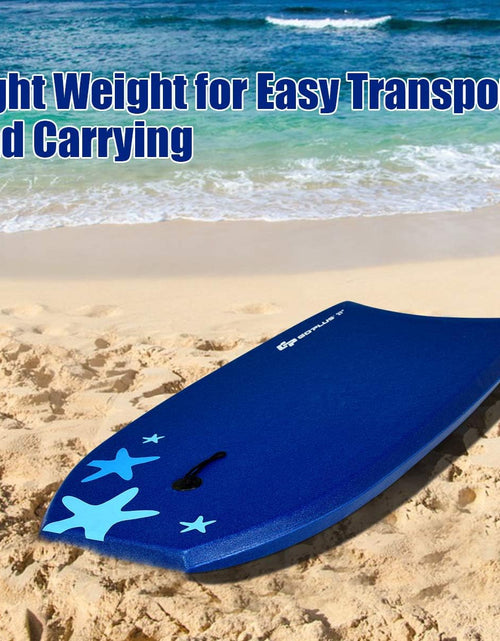 Load image into Gallery viewer, 41&#39;&#39;/37&#39;&#39;/33&#39;&#39; Lightweight Body Board for Beach, Surf Board with EPS Core, XPE Deck, HDPE Slick Bottom, Wrist Leash, Bodyboard for Kids Adults Surfing
