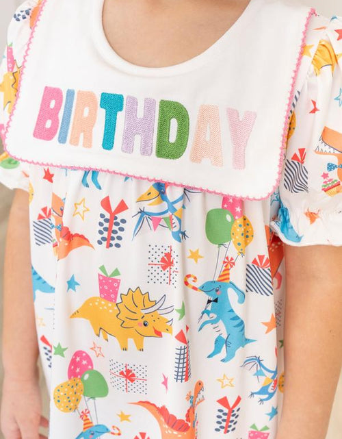 Load image into Gallery viewer, Dinosaur Birthday Party Ruffle Dress

