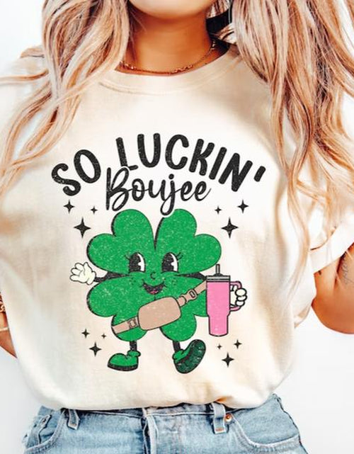 Load image into Gallery viewer, Luckin Boujee Shirt, St Patrick&#39;S Shirt, St Patrick&#39;S Day, Top Womenswear
