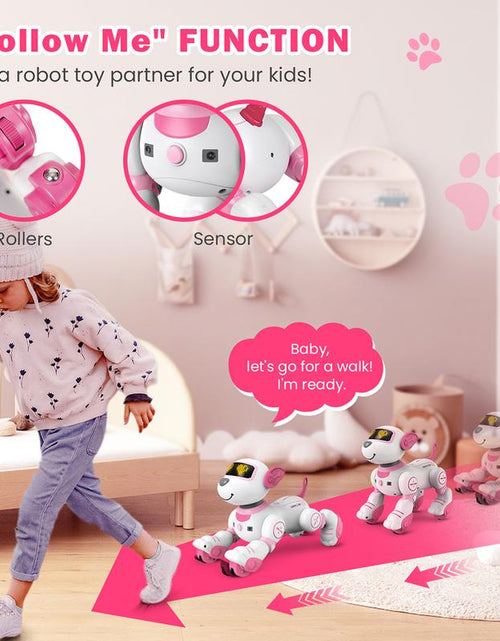 Load image into Gallery viewer, Robot Dog Toys for Girls Toys Interactive Robot Toy Followme Robot for Kids 5-7 Intelligent Remote Control Dog with Sing Dance AI Robotics for Kids Age 3 4 5 6 7 Chrismas Birthday Gifts Remote Control Remote Control Racing Car Sensor Music
