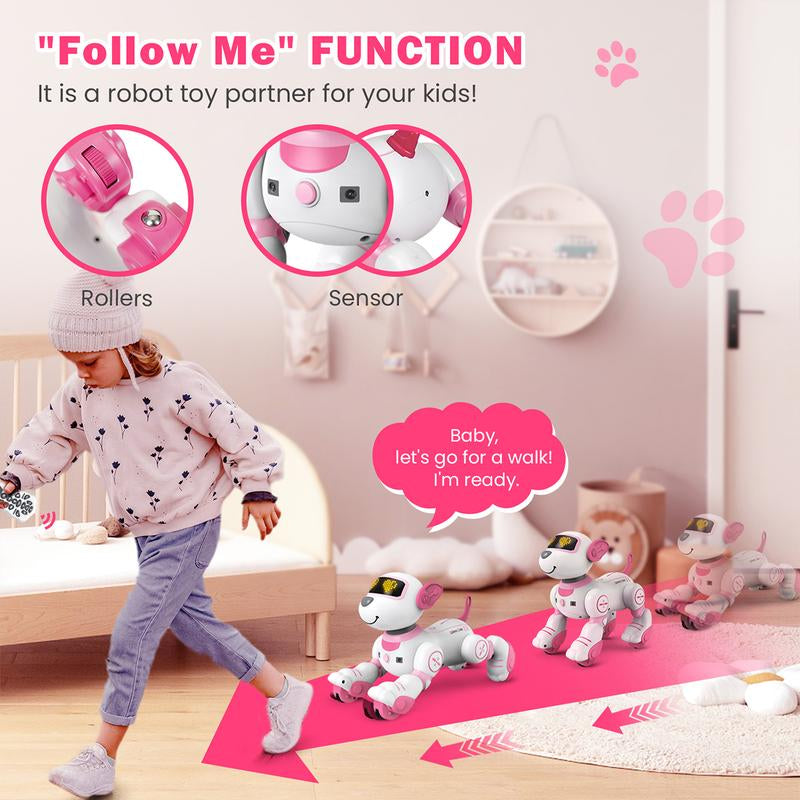 Robot Dog Toys for Girls Toys Interactive Robot Toy Followme Robot for Kids 5-7 Intelligent Remote Control Dog with Sing Dance AI Robotics for Kids Age 3 4 5 6 7 Chrismas Birthday Gifts Remote Control Remote Control Racing Car Sensor Music