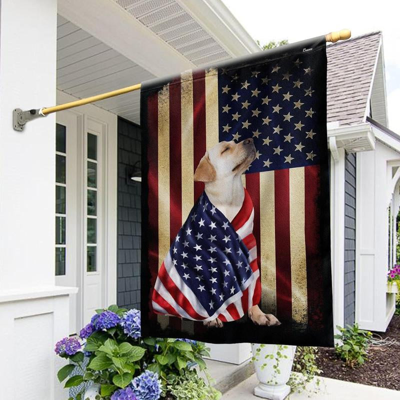FLAGWIX English Bulldog House Flags, Dog Decor American Flag - 4Th of July Decorations for Home, Yard, House Flag - Patriotic Dog Decor, Double Sided, Heavy Duty Canvas Flag Indoor Outdoor