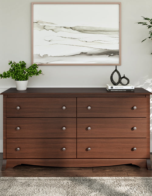 Load image into Gallery viewer, Sonoma Cherry 6-Drawer Double Dresser for Bedroom, CDC-6330-V, 59&quot; W X 17.5&quot; D X 29&quot; H
