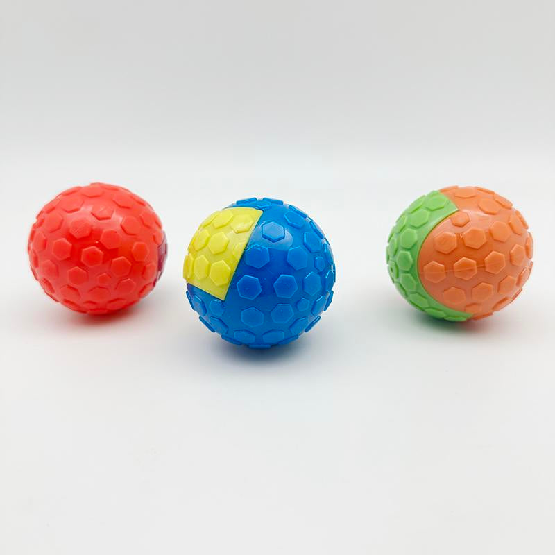 Pet Chew Toy Ball, 1/3 Counts Elastic Squeaker Sound Toy, Interactive Teeth Grinding and Cleaning Pet Toys, Pet Stress Relief Companion Toys
