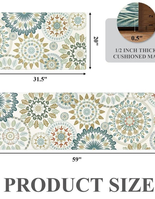 Load image into Gallery viewer, [Fallfreshness] HEBE anti Fatigue Kitchen Rug Sets 2 Piece Non Slip Kitchen Mats for Floor Cushioned Kitchen Rugs and Mats Waterproof Comfort Standing Mat Runner for Kitchen, Home Office, Sink, Laundry
