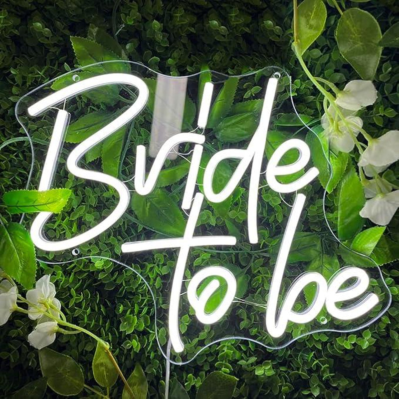 Bride to Be Neon Sign White LED Neon Lights for Bridal Shower Decor Bachelorette Engagement Party Bride to Be Sign for Wedding Neon Light Wall Decor