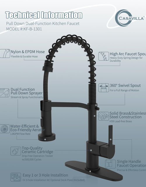 Load image into Gallery viewer, Black Kitchen Faucet Soap Dispenser, Faucet for Kitchen Sink, Kitchen Sink Fa...
