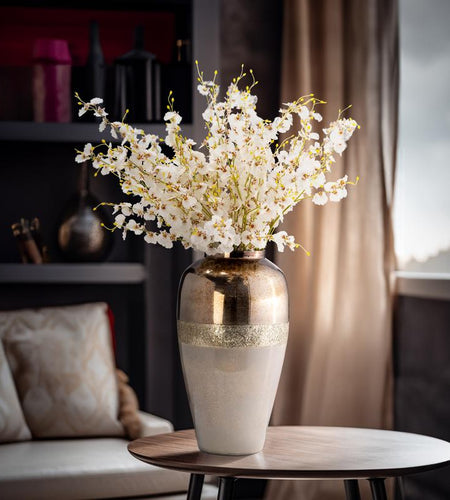 Sagebrook Home Modern Glam Glass Floor or Table Vase Decor Decorative