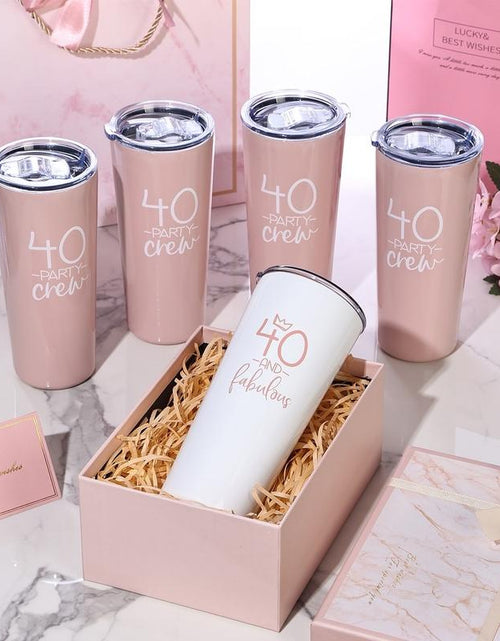 Load image into Gallery viewer, Celebrate 40 Party Crew Tumbler - 4 Pack | 22Oz | Exclusively for 40Th Birthday Party | 40Th Birthday Tumblers | 40Th Birthday Squad Tumblers
