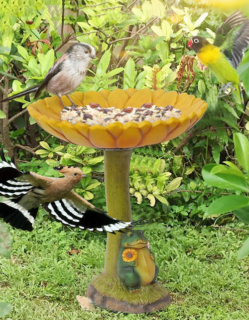 Load image into Gallery viewer, Handmade Standing Resin Bird Bath Bowl, Garden, Yard, and Patio Decor

