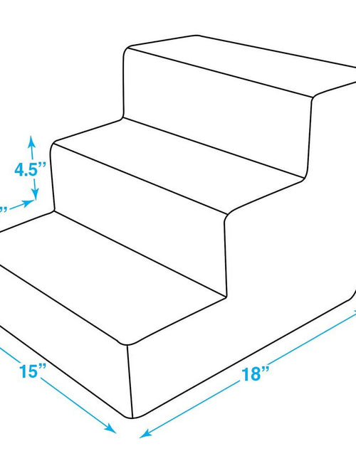 Load image into Gallery viewer, Foam Pet Steps for Small Dogs and Cats, Portable Ramp Stairs for Couch, Sofa, and High Bed Climbing, Non-Slip Balanced Indoor Step Support, Paw Safe - Ivory, 3-Step (H: 13.5&quot;)
