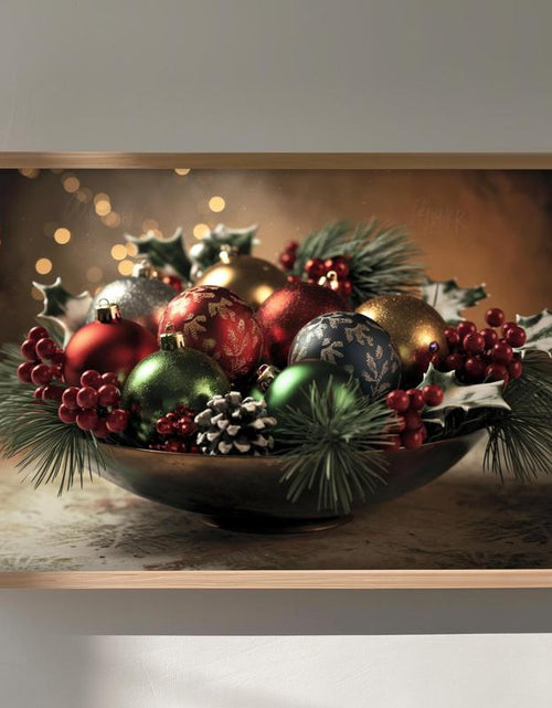 Load image into Gallery viewer, Elegant Christmas Ornament Wall Art Poster - High Quality Holiday Décor Physical Decoration, Aesthetic Holly Ornament Print Picture Unframe
