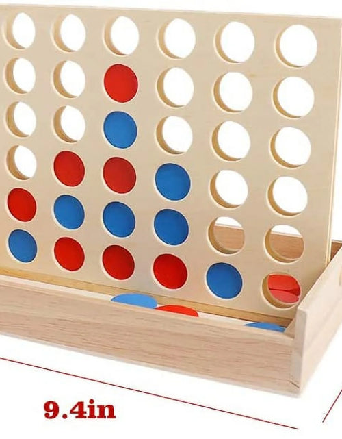 Load image into Gallery viewer, Wooden 4 in a Row Board Games Line up 4 Connect Games for Travel Board Games Foldable Classic Family Fun Toy for Kids and Adults
