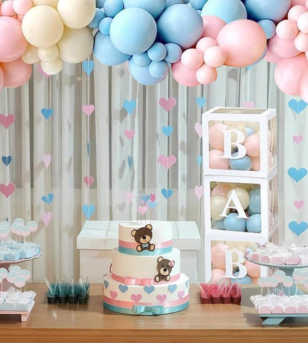 Gender Reveal Baby Shower Balloon Garland Arch Kit,176Pc Latex Balloon Box Decoration,Pink and Blue Balloon Decor,Baby Shower Balloon Party Decoration
