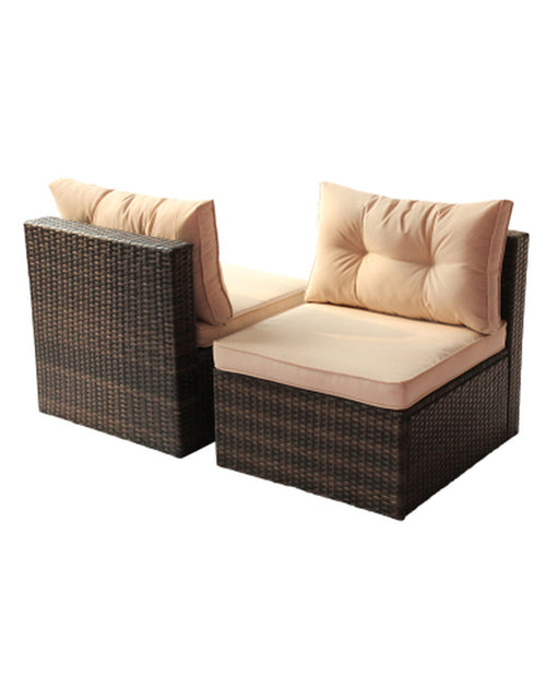 Load image into Gallery viewer, Patio Furniture Set PE Rattan Sectional Garden Furniture Corner Sofa Set
