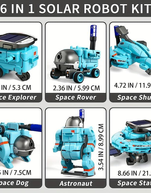 Load image into Gallery viewer, STEM 6-In-1 Solar Robot Kit - Space-Themed Educational Toy for Kids, Creative Learning, Birthday &amp; Holiday Gift for Hands-On Science Projects Fun Mode
