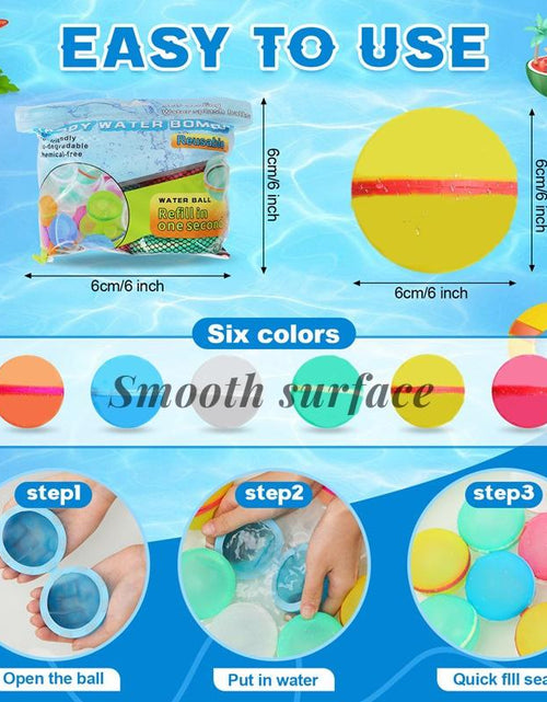 Load image into Gallery viewer, Reusable Water Balloons for Kids, Eco-Friendly Water Balloons with Mesh Bag, Chemical-Free, Summer Pool Beach Toys Summer Water Fun for Outdoor Games, Outdoor Water Game Toys for Teens and Adults, Self-Sealing Bombs Splash Balls, Quick-Fill Magnetic Ball
