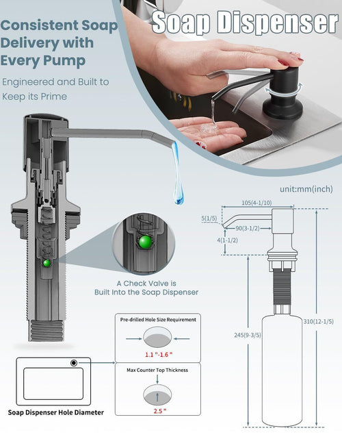 Load image into Gallery viewer, Black Kitchen Faucet Soap Dispenser, Faucet for Kitchen Sink, Kitchen Sink Fa...
