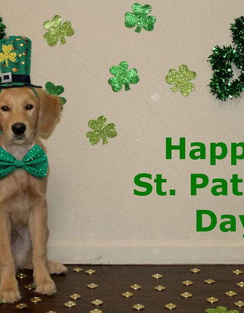 Load image into Gallery viewer, St Patricks Day Dog Costume - St. Patty&#39;S Day Doggie Headband and Green Bow Tie Kit

