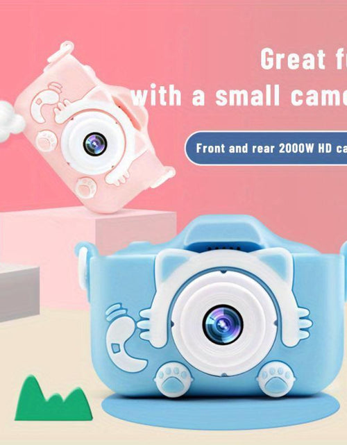 Load image into Gallery viewer, Compact Mini Digital Cameras, Portable Cute Cat Ear Shape Design Video Digital Camera with 32GB SD Card, USB Rechargeable Camera, Stocking Fillers Gift
