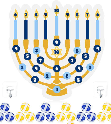 Hanukkah Party Games Party Decorations 26 X 25 Menorah Dart Board with 18 Sticky Balls Hanukkah Activities Chanukah Gifts Chanukah Favors