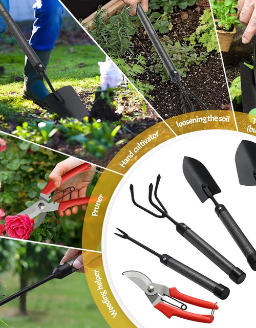 Load image into Gallery viewer, Garden Tools Set with Extension Handles, Heavy-Duty Steel Thick Gardening Hand Tools,5 Pieces
