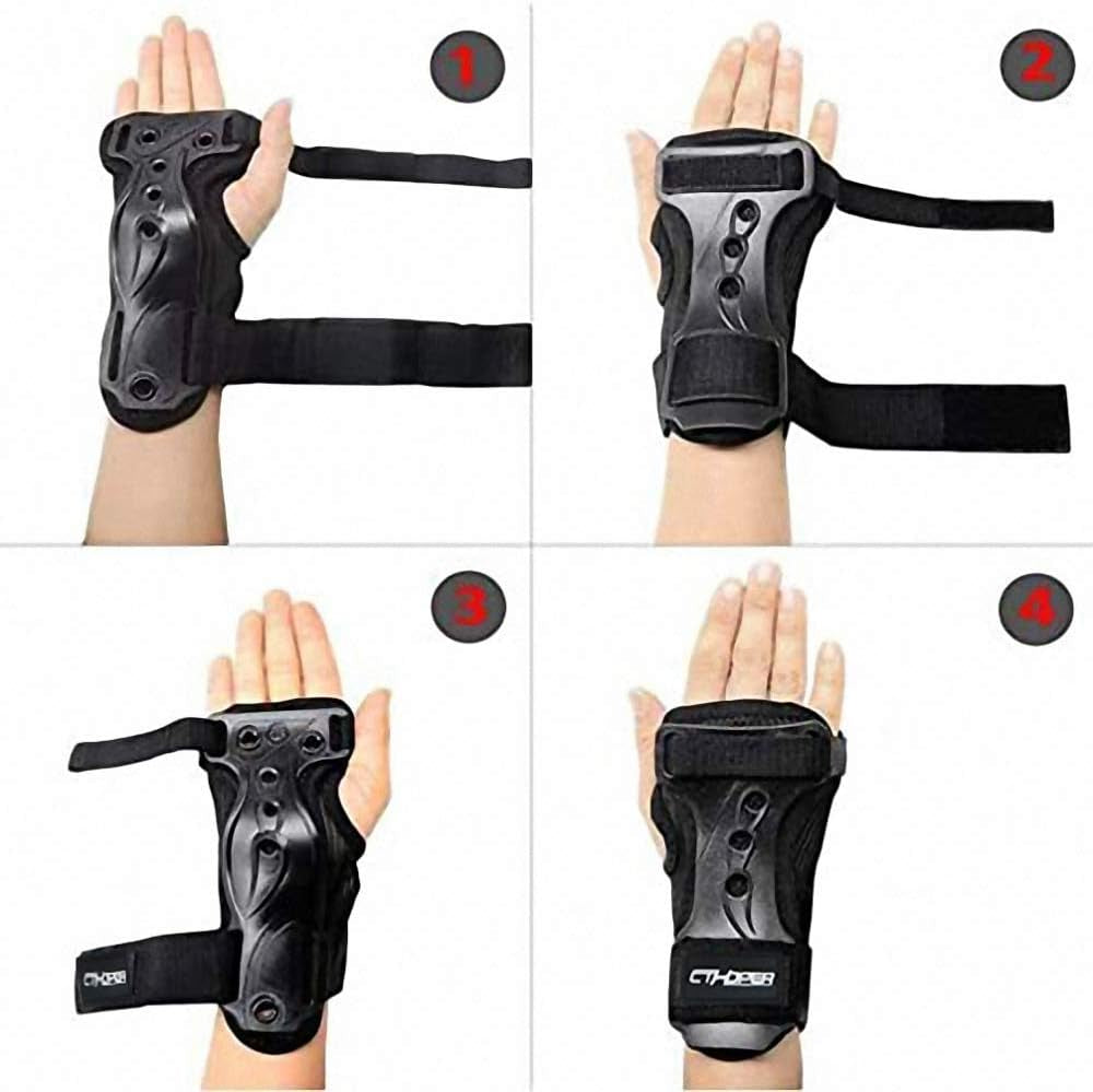 Skiing Gloves Roller Skating Wrist Palms Protective Gear Adjustable Gauntlets Wrist Guard Support for Snowboarding, Skateboard, Skating, Skiing