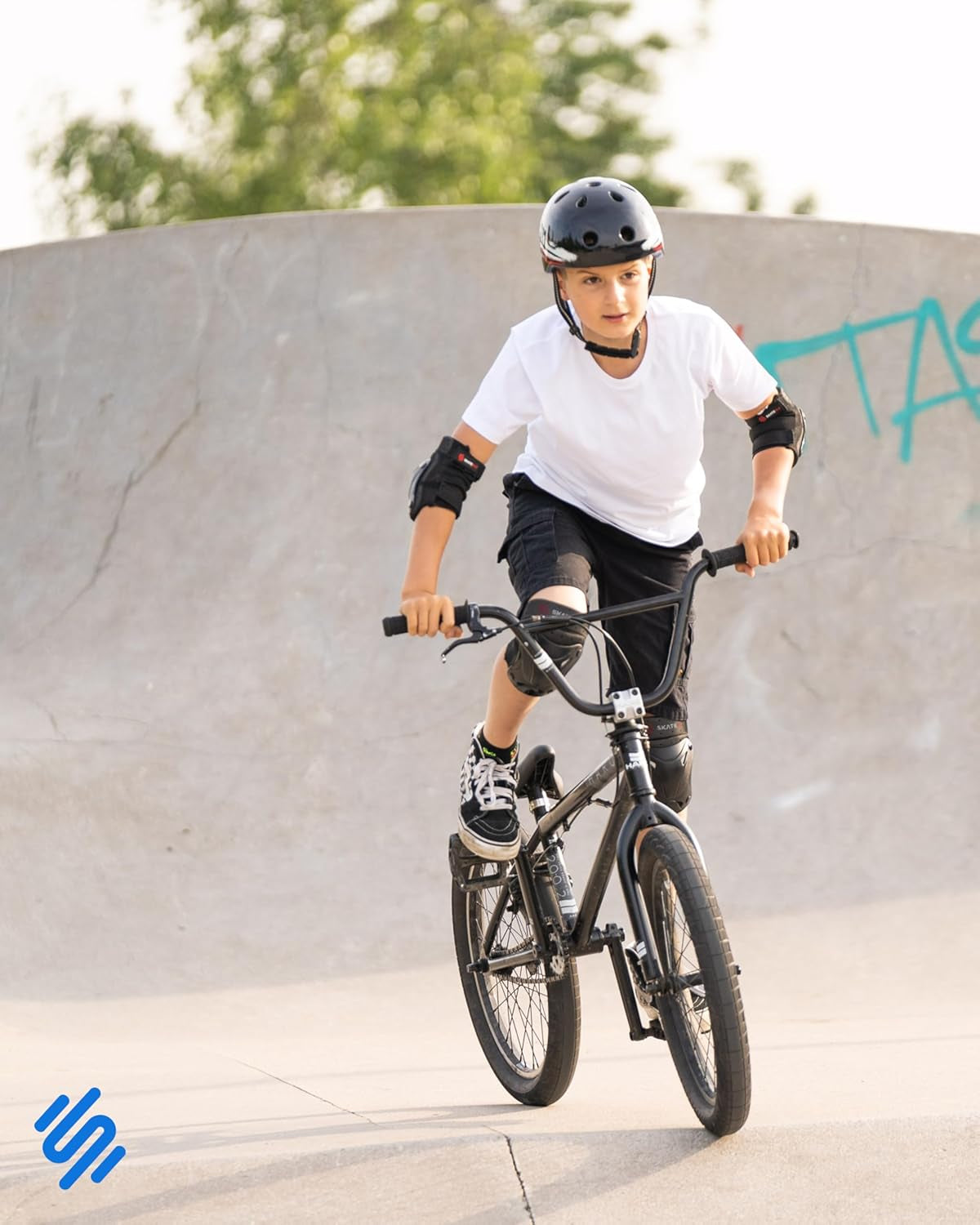 Knee Pads for Kids - Knee and Elbow Pads Set - PROTECT-1 - Size S Blue - Wrist Guards Skating Protective Gear, Skateboard, Roller Skate, Ice Skates for Kids