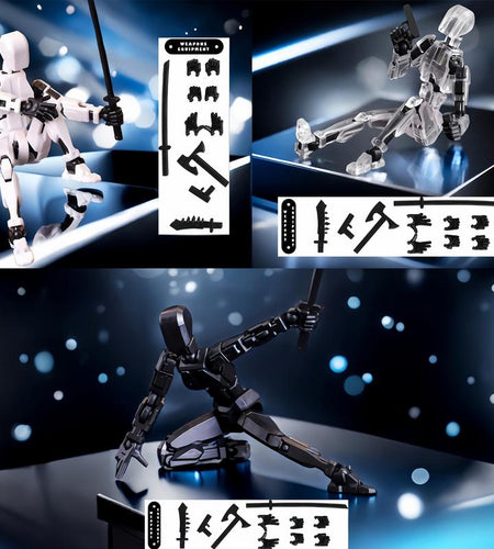 Assembled Finished Product 3-Piece Set of 3D Printed Multi-Joint Action Figures T13, Fully Movable Robot Model, Suitable for Stop-Motion Animation, Halloween Gifts and Christmas Gifts,Collectible Figurines Metal Anime Design Statues