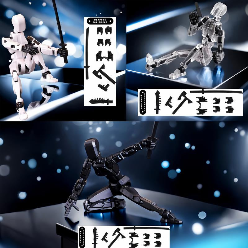 Assembled Finished Product 3-Piece Set of 3D Printed Multi-Joint Action Figures T13, Fully Movable Robot Model, Suitable for Stop-Motion Animation, Halloween Gifts and Christmas Gifts,Collectible Figurines Metal Anime Design Statues
