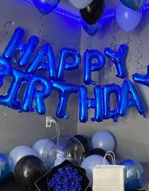 Load image into Gallery viewer, 52Pcs Blue Birthday Party Decoration Kit with &#39;Happy Birthday&#39; Banner, Latex Balloons, Heart-Shaped Foil Balloons, Glue Dots, and White Ribbon Birthday Balloon Foil Balloon Party Decoration Birthday Decoration
