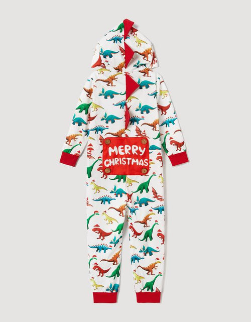 Load image into Gallery viewer, Patpat Christmas Pjs Dinosaur Print Family Matching Long-Sleeve Pajama Set Hooded Onesies Family Clothing Pajamas Sets (Flame Resistant) Spingtok
