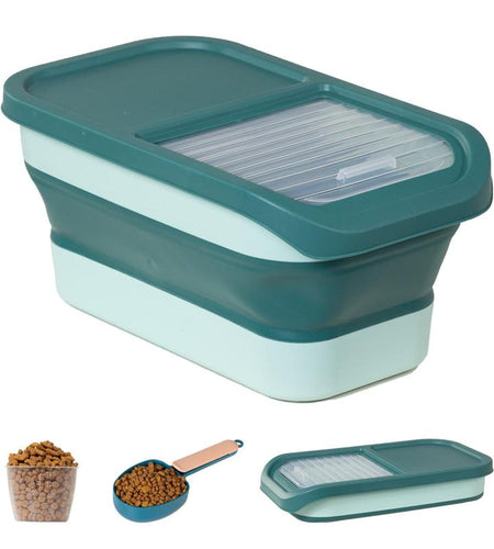 10-13Lbs Dog Food Storage Container, Folding Pet Food Container with Lids, Scoop and Measuring Cup, Pet Food Storage Containers Dry Food for Dog, Cats and Other