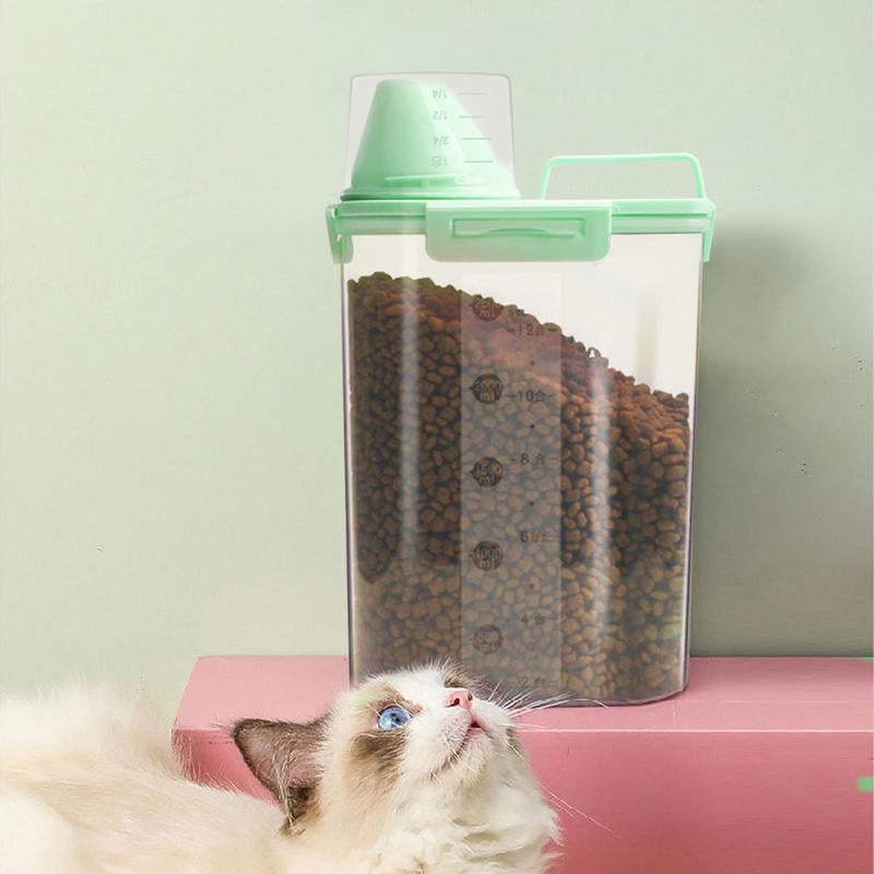 Clear Pet Food Storage Seal Box, Leakproof Pet Food Storage Container, Food Storage Organizer for Cats and Dogs