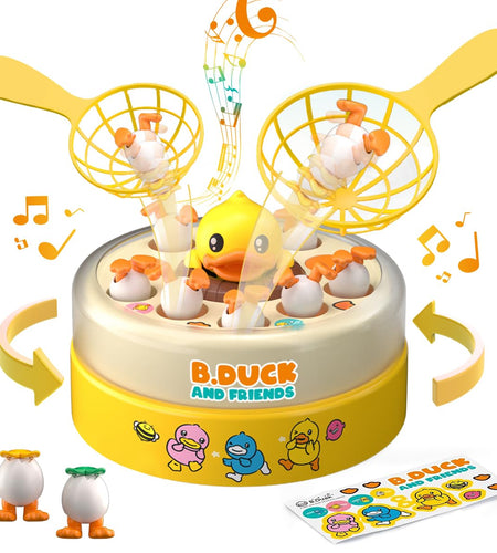 B.Duck Catch Duck Board Games Bounce Popping Up Catching Music Games for Preschool Toddlers Kids Family Toys Game Night Christmas Birthday Gifts Age 3-5 4-8 5-7