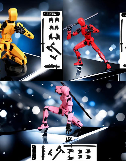 Load image into Gallery viewer, Assembled Finished Product 3-Piece Set of 3D Printed Multi-Joint Action Figures T13, Fully Movable Robot Model, Suitable for Stop-Motion Animation, Halloween Gifts and Christmas Gifts,Collectible Figurines Metal Anime Design Statues
