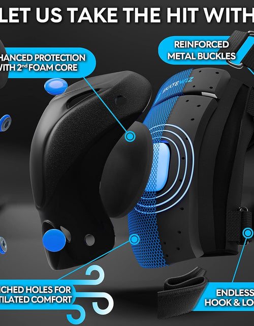 Load image into Gallery viewer, Knee Pads for Kids - Knee and Elbow Pads Set - PROTECT-1 - Size S Blue - Wrist Guards Skating Protective Gear, Skateboard, Roller Skate, Ice Skates for Kids
