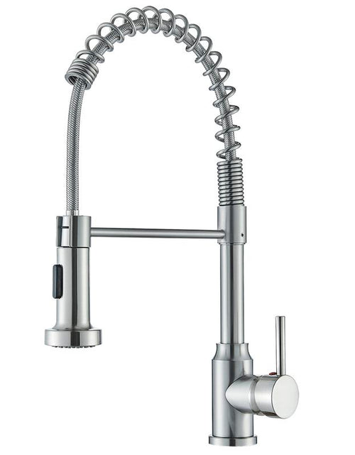 Load image into Gallery viewer, Senlesen Kitchen Faucets, Brushed Nickel Commercial Kitchen Faucet with Pull down Sprayer, Stainless Steel Kitchen Sink Faucets for 1 Hole, Single Handle Faucet for Sink Farmhouse Rv

