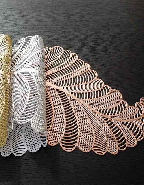 Load image into Gallery viewer, Hollow Table Runner, 1 Count Non-Slip Plants Design Leaf Placemat for Home Party Kitchen Dining Room, Wedding Decor
