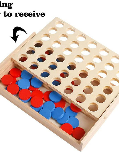 Load image into Gallery viewer, Wooden 4 in a Row Board Games Line up 4 Connect Games for Travel Board Games Foldable Classic Family Fun Toy for Kids and Adults
