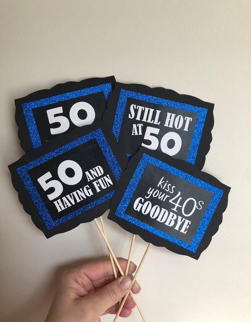 Load image into Gallery viewer, 50Th Birthday Party Decorations, Party Table Centerpieces, 50Th Birthday Floral Picks
