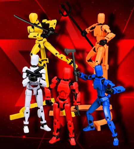 Assembled Finished Product 3-Piece Set of 3D Printed Multi-Joint Action Figures T13, Fully Movable Robot Model, Suitable for Stop-Motion Animation, Halloween Gifts and Christmas Gifts,Collectible Figurines Metal Anime Design Statues