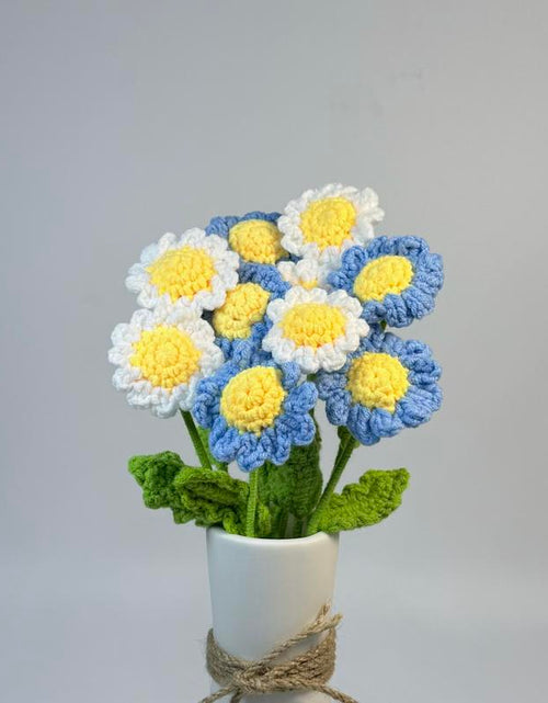 Load image into Gallery viewer, 12Pcs, Crochet Daisies without Vase, Decorating Rosy Eternal Flowers,Dozen Bouquets,Decorative Bouquet for Home Decor,Garden Party,Wedding Decor
