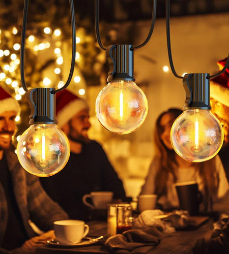 DAYBETTER G40 LED Globe Light Bulbs, String Lights Outdoor, Shatterproof Outdoor Patio String Lights Edison Bulbs, Backyard Hanging Bistro Light for Balcony Party Wedding Market Cafe, Yard, Gazebo, Deck, Decorative Lights for Christmas, New Year Decor