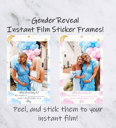 What Cloud Baby Be? Instant Film Gender Reveal Sticker Frames | Gender Reveal | Baby Shower Ideas | Baby Shower Guestbook | Gender Reveal Guestbook
