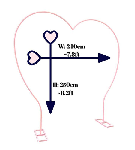 Its about Time Weddings Pink Heart Shaped Backdrop Stand Weddings Bridal Shower Party Decoration Tall Pink, Ceremony Arch Decor, Floral Arches Wedding 8.2Ft X7.8Ft