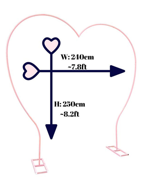 Load image into Gallery viewer, Its about Time Weddings Pink Heart Shaped Backdrop Stand Weddings Bridal Shower Party Decoration Tall Pink, Ceremony Arch Decor, Floral Arches Wedding 8.2Ft X7.8Ft
