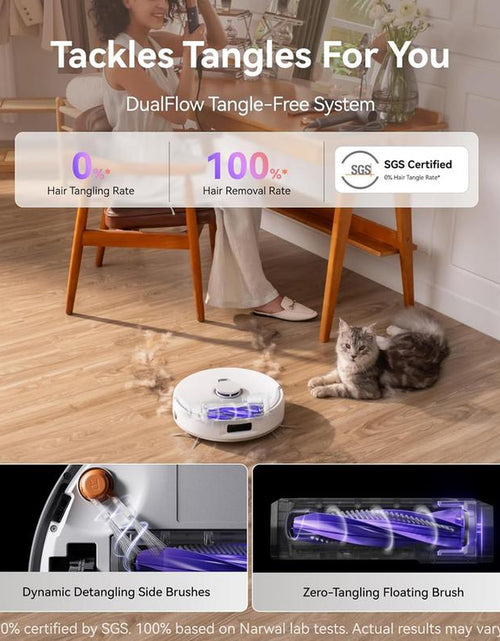 Load image into Gallery viewer, NARWAL Freo Z10 Robot Vacuum and Mop Combo, Tangle Free Robot Mop, 15,000Pa Suction, Adapts to Hard-To-Reach Areas, Self-Emptying, Mop Washing &amp; Drying, Obstacle Avoidance, for Pet Hair &amp; Hard Floor
