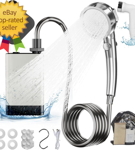Portable Shower for Camping, Rechargeable Electric Camping Shower Pump